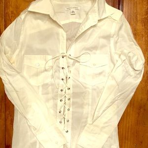 Banana Republic Lace up Blouse